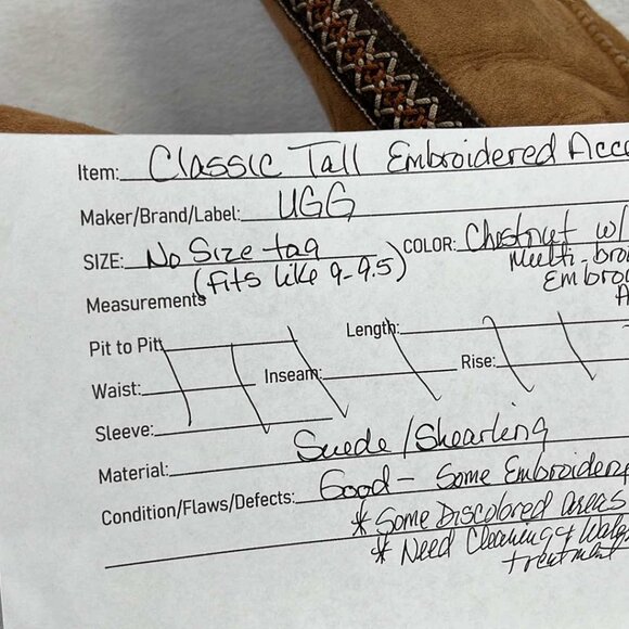 UGG Classic Tall Embroidered Chestnut Boots SZ 9(?)  Boho Festival Hippie Y2K - Picture 2 of 11